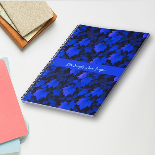 Carnet Feuilles automnaux bleu paisible
