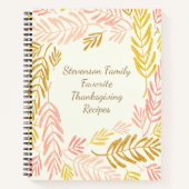Carnet Feuilles Automne Nom de famille Thanksgiving Recet (Devant)