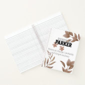Carnet feuilles botaniques, deux tons de terre de nom col (Intérieur)
