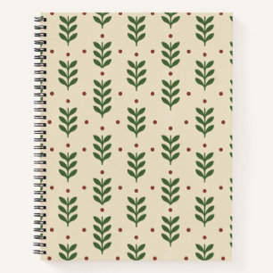 Carnet Feuilles botaniques folkloriques motif sans coutur