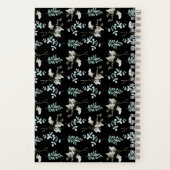 Carnet Feuilles botaniques noirs verts tendance (Verso)