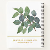 Carnet Feuilles d'aquarelle élégantes or professionnel (Dos)