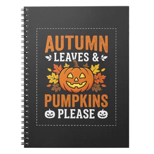 Carnet Feuilles d'automne Citrouille Halloween Design (Devant)