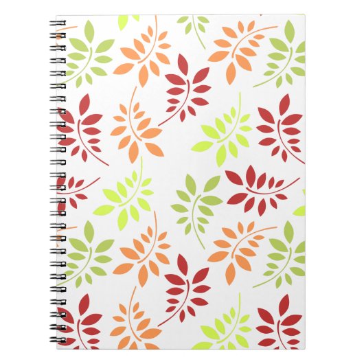 Carnet Feuilles d'automne colorées aux tons chauds (Devant)
