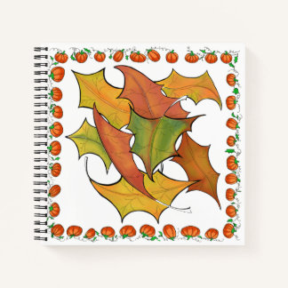Carnet Feuilles d'automne colorées Croquis Citrouille