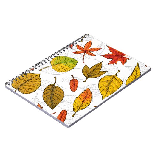 Carnet Feuilles d'automne en blanc (Côté gauche)
