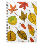 Carnet Feuilles d'automne en blanc (Devant)