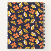 Carnet Feuilles d'automne en chute chaude avec fleurs (Dos)