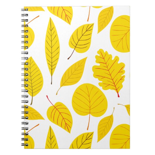Carnet Feuilles d'automne en jaune (Devant)