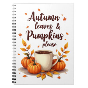 Carnet Feuilles d'automne et citrouilles s'il vous plaît