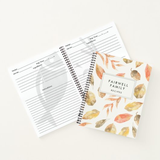 Carnet Feuilles d'automne Famille Recettes cuisine (Intérieur)
