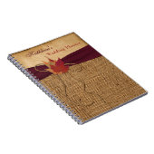 Carnet Feuilles d'automne FAUX Wedding planner Burlap - V (Côté Droit)