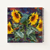 Carnet Feuilles d'automne rustiques et tournesols (Dos)
