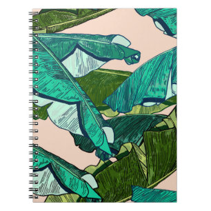Carnet Feuilles de bananes : Motif Tropical sans joint.