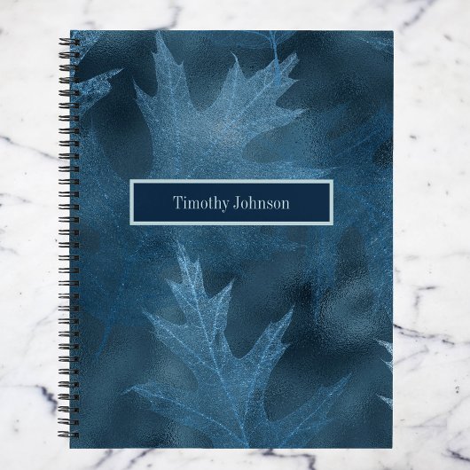Carnet Feuilles de chêne bleu