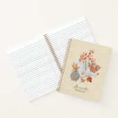 Carnet Feuilles de chute de monogramme Texture naturelle (Intérieur)