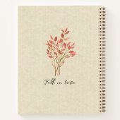 Carnet Feuilles de chute de monogramme Texture naturelle (Dos)