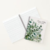 Carnet Feuilles de feuillage vert aquarelle moderne (Intérieur)