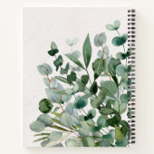 Carnet Feuilles de feuillage vert aquarelle moderne (Dos)