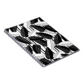 Carnet Feuilles de ficus noir moderne abstrait rayé p (Côté Droit)