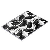 Carnet Feuilles de ficus noir moderne abstrait rayé p (Côté gauche)