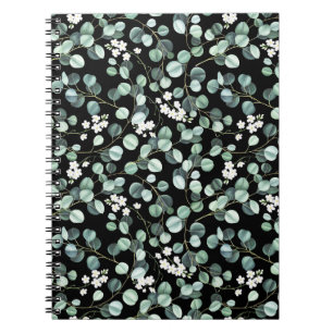 Carnet Feuilles de l'Eucalyptus : Motif de fleurs blanche