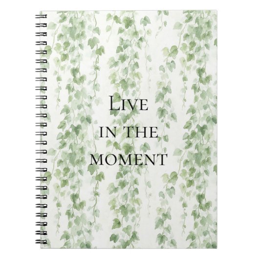 Carnet Feuilles de lierre vert romantiques (Devant)