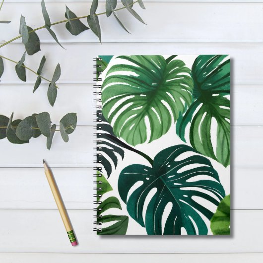 Carnet Feuilles de Monstera Aquarelle