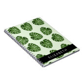 Carnet Feuilles de palme, Motif tropical, Votre nom (Côté Droit)