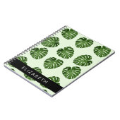 Carnet Feuilles de palme, Motif tropical, Votre nom (Côté gauche)