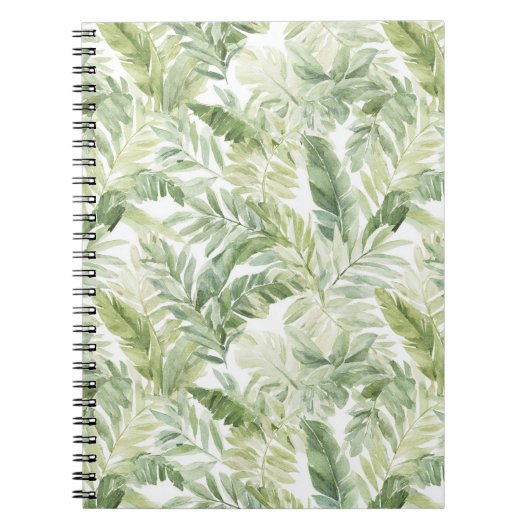 Carnet Feuilles de palmier vert tropical (Devant)