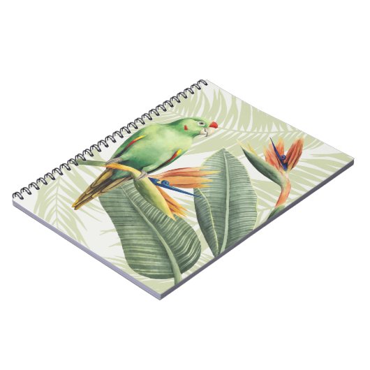 Carnet Feuilles De Palmiers Avec Oiseau Vert (Côté gauche)
