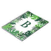 Carnet Feuilles de palmiers de la jungle, monogramme de d (Côté gauche)