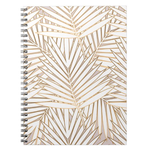 Carnet Feuilles de palmiers dorés : art déco. (Devant)