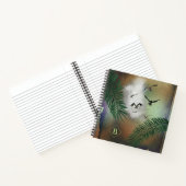 Carnet Feuilles de palmiers et mouettes sur rouille et Gr (Intérieur)