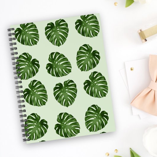 Carnet Feuilles de palmiers, Feuilles verts, Motif tropic