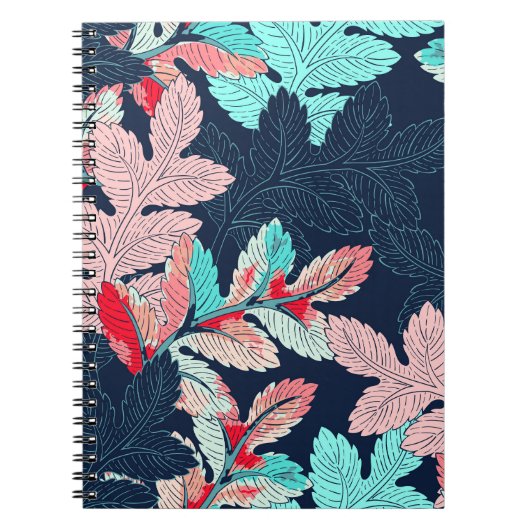 Carnet Feuilles de palmiers tropicaux : Motif Vintage (Devant)
