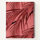 Carnet Feuilles de palmiers tropicaux roses | Votre nom p (Dos)