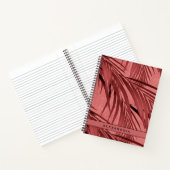 Carnet Feuilles de palmiers tropicaux roses | Votre nom p (Intérieur)