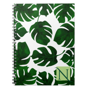 Carnet Feuilles de palmiers tropicaux vert foncé Été Bota