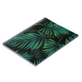 Carnet Feuilles de palmiers tropicaux verts. Graphique mo (Côté gauche)