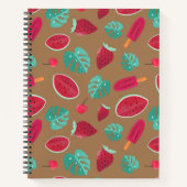 Carnet Feuilles de pavot, cerise, fraise et pastèque (Devant)