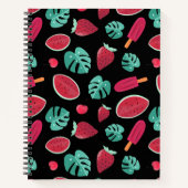 Carnet Feuilles de pavot, cerise, fraise et pastèque (Devant)