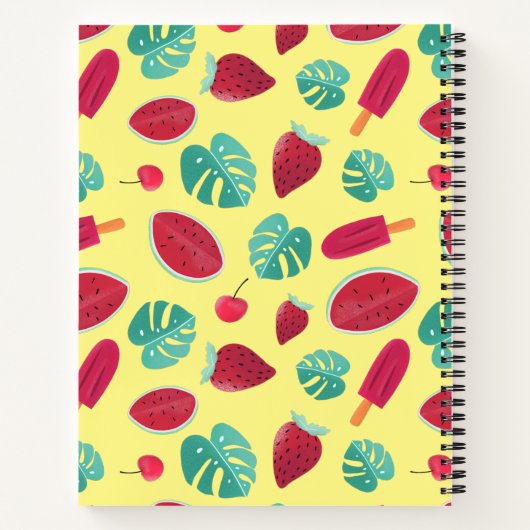 Carnet Feuilles de pavot, cerise, fraise et pastèque (Dos)