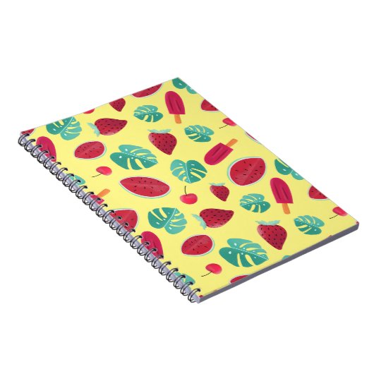 Carnet Feuilles de pavot, cerise, fraise et pastèque (Côté Droit)