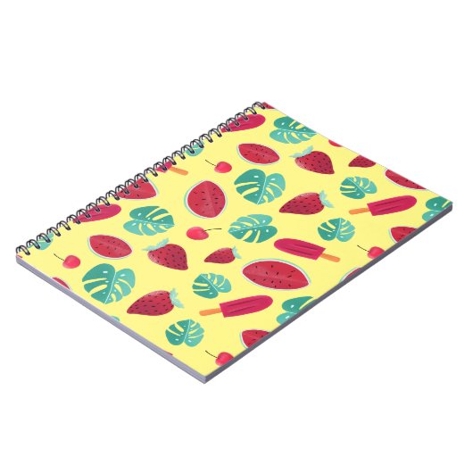 Carnet Feuilles de pavot, cerise, fraise et pastèque (Côté gauche)