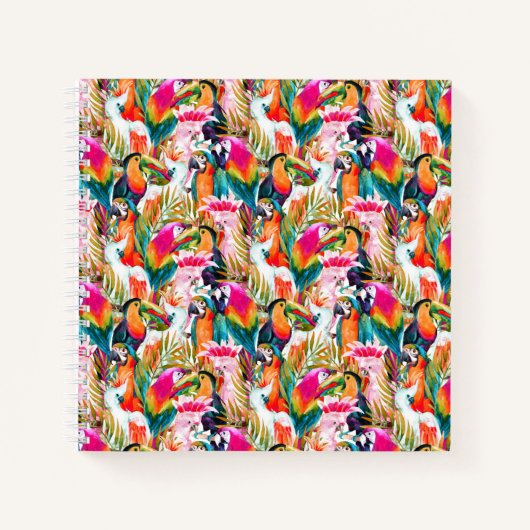 Carnet Feuilles de perroquets et palmiers (Devant)