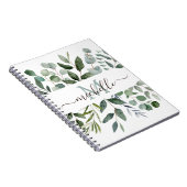 Carnet Feuilles de verdure d'eucalyptus vert sauge à mono (Côté Droit)