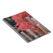 Carnet Feuilles d'érable japonais rouge et clôture de bam (Côté Droit)