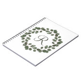 Carnet Feuilles d'eucalyptus élégantes et modernes Monogr (Côté gauche)